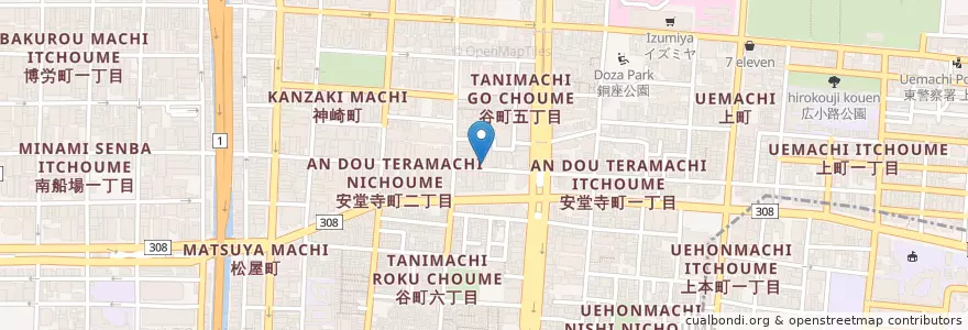 Mapa de ubicacion de 谷町歯科医院 en Japan, 大阪府, Osaka, 中央区.