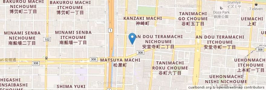 Mapa de ubicacion de エコロパーク安堂寺町第1 en Japon, Préfecture D'Osaka, 大阪市, 中央区.