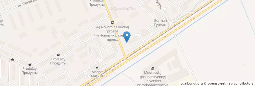 Mapa de ubicacion de Лечу en 러시아, Центральный Федеральный Округ, Москва, Северный Административный Округ, Район Коптево.