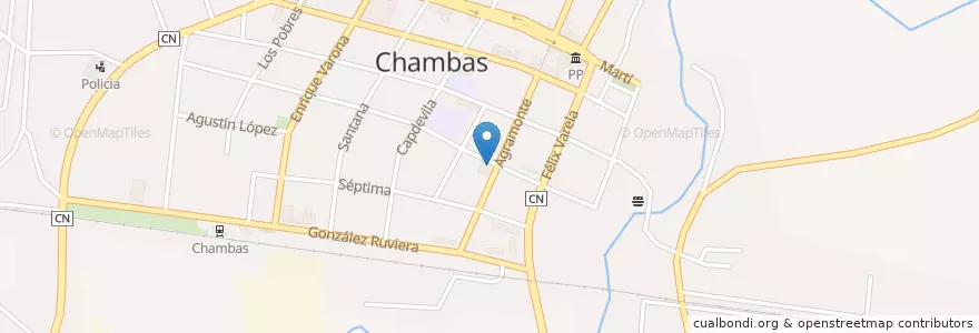 Mapa de ubicacion de Correos en Küba, Ciego De Ávila, Chambas.