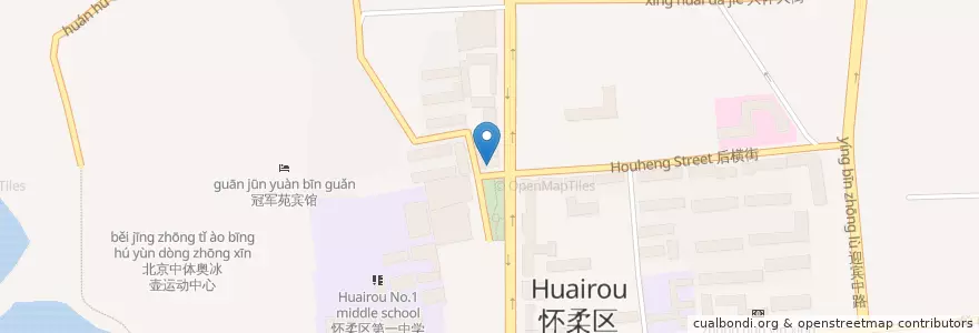 Mapa de ubicacion de 团团圆圆饺子城 en China, Pekín, Hebei, 怀柔区 / Huairou.