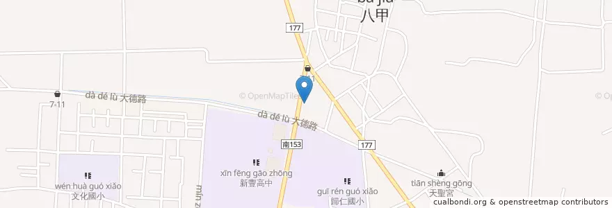 Mapa de ubicacion de 田園素食餐飲坊 en 臺灣, 臺南市, 歸仁區.