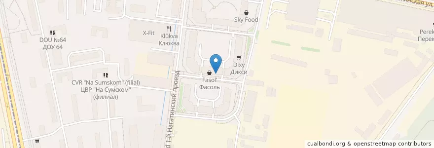 Mapa de ubicacion de Рики Су en Rusia, Distrito Federal Central, Москва, Южный Административный Округ, Район Нагатино-Садовники.