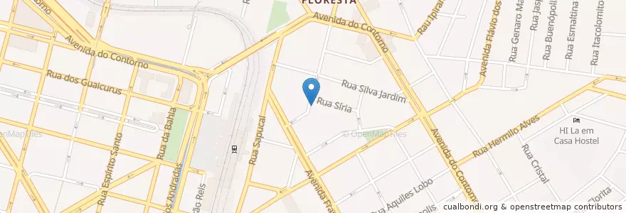 Mapa de ubicacion de Restaurante Casa Verde en ブラジル, 南東部地域, ミナス ジェライス, Região Geográfica Intermediária De Belo Horizonte, Região Metropolitana De Belo Horizonte, Microrregião Belo Horizonte, ベロオリゾンテ.