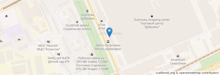 Mapa de ubicacion de KFC en روسيا, Центральный Федеральный Округ, Москва, Юго-Восточный Административный Округ, Южнопортовый Район.