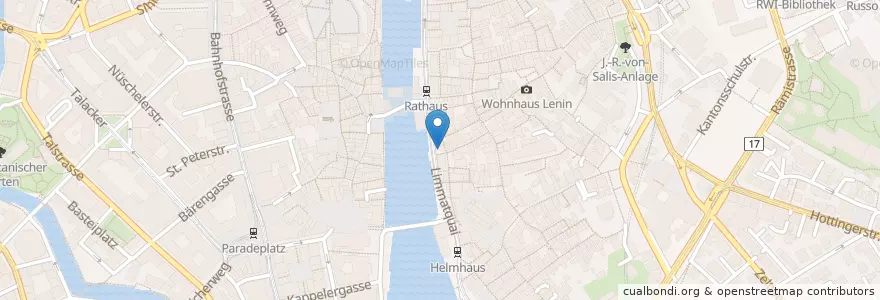 Mapa de ubicacion de Fischmarktbrunnen en 瑞士, 蘇黎世, Bezirk Zürich, Zürich.