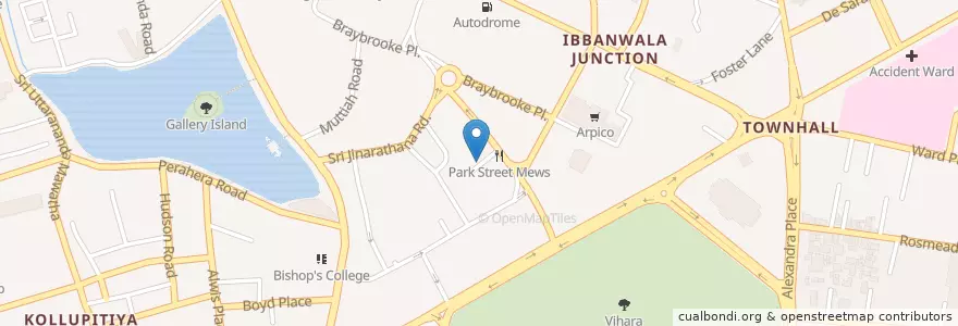 Mapa de ubicacion de Park Street Trattoria en 斯里蘭卡, 西部省, කොළඹ දිස්ත්‍රික්කය, 可倫坡.