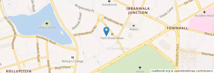 Mapa de ubicacion de Kuuraku Japanese Restaurant en Sri Lanka, බස්නාහිර පළාත, කොළඹ දිස්ත්‍රික්කය, Colombo.