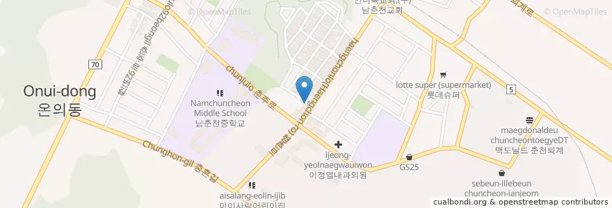 Mapa de ubicacion de 강남약국 en South Korea, Gangwon-Do.