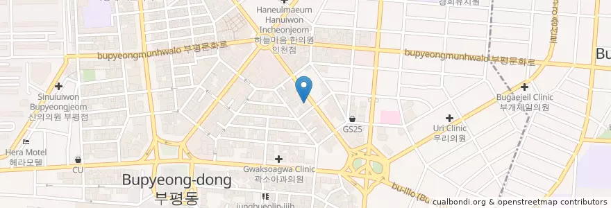 Mapa de ubicacion de 민주노총 인천본부 en 韩国/南韓, 仁川廣域市, 富平區, 부평동.