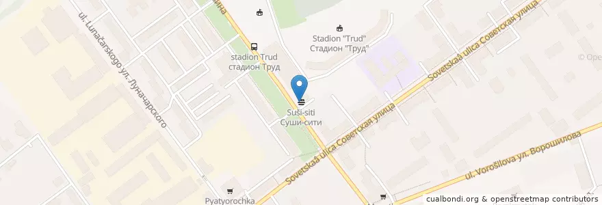 Mapa de ubicacion de Суши-сити en 러시아, Центральный Федеральный Округ, Московская Область, Городской Округ Серпухов.