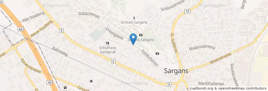 Mapa de ubicacion de Asiahouse en Svizzera, San Gallo, Wahlkreis Sarganserland, Sargans.
