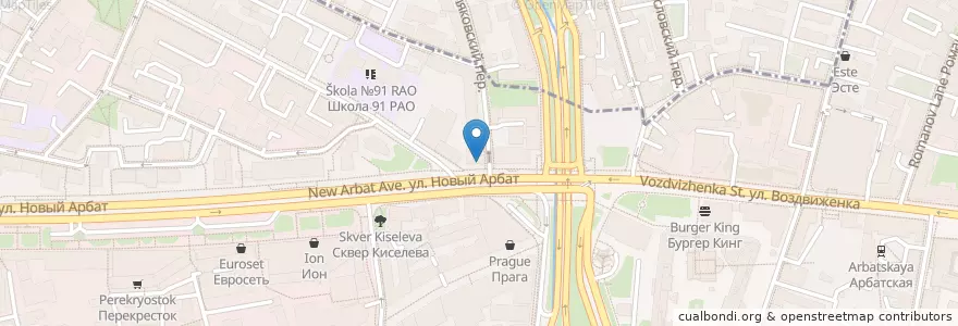Mapa de ubicacion de SПб en Россия, Центральный Федеральный Округ, Москва, Центральный Административный Округ, Район Арбат.