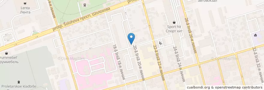 Mapa de ubicacion de Аптеки Дона en روسيا, منطقة فيدرالية جنوبية, روستوف أوبلاست, Городской Округ Ростов-На-Дону.