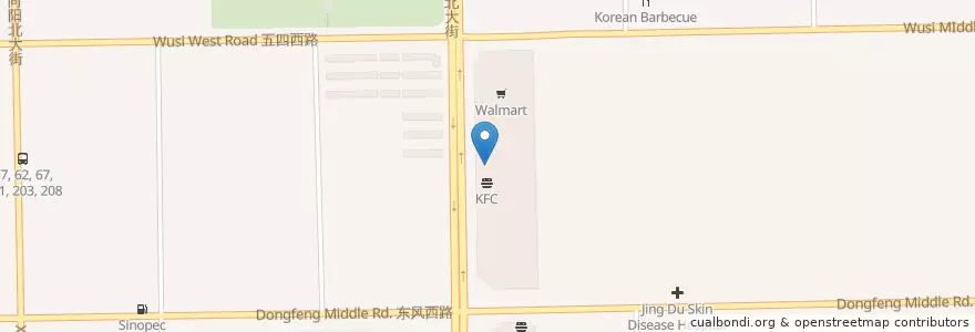 Mapa de ubicacion de Starbucks en 中国, 河北省, 保定市, 竞秀区, 东风街道.