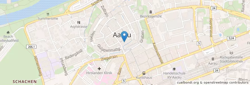 Mapa de ubicacion de Ahram en Suiza, Aargau, Bezirk Aarau, Aarau.