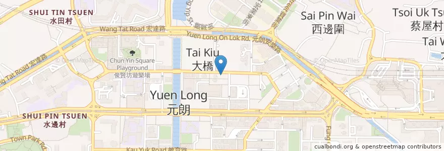Mapa de ubicacion de 譚仔三哥 en Китай, Гонконг, Гуандун, Новые Территории, 元朗區 Yuen Long District.