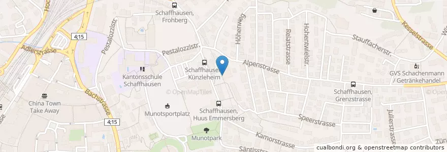 Mapa de ubicacion de Rest. Alterszentrum Emmersberg en Schweiz/Suisse/Svizzera/Svizra, Schaffhausen, Schaffhausen.