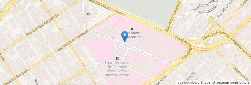 Mapa de ubicacion de Banco Santander en Brasil, Región Sudeste, San Pablo, Região Geográfica Intermediária De São Paulo, Região Metropolitana De São Paulo, Região Imediata De São Paulo, San Pablo.