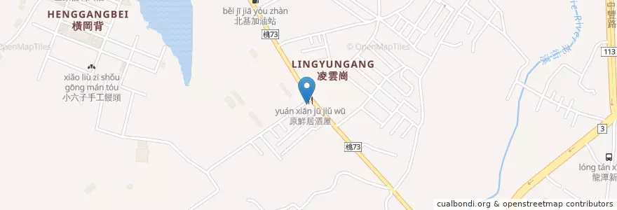 Mapa de ubicacion de 原鮮居酒屋 en تايوان, تاو يوان, 龍潭區.