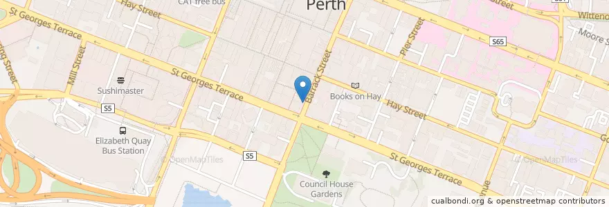 Mapa de ubicacion de Barrack Street en Австралия, Западная Австралия, City Of Perth.