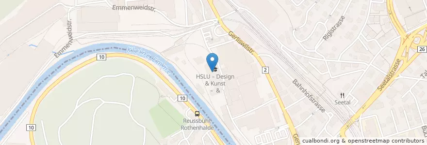 Mapa de ubicacion de HSLU Design & Kunst en Zwitserland, Luzern, Emmen.