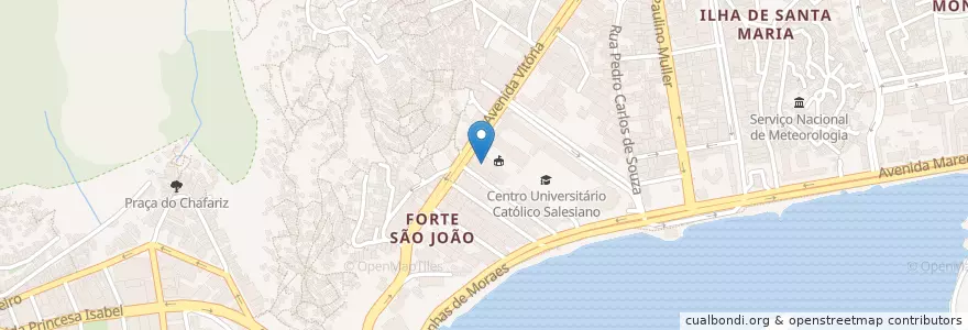 Mapa de ubicacion de Capela Nossa Sra. da Vitória en ブラジル, 南東部地域, エスピリト サント, Região Geográfica Intermediária De Vitória, ヴィトーリア, Região Metropolitana Da Grande Vitória, Microrregião Vitória.