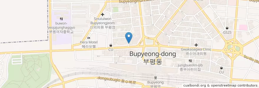 Mapa de ubicacion de Starbucks en Corea Del Sud, 인천, 부평구, 부평동.