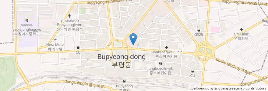 Mapa de ubicacion de 파스쿠찌 (Caffe-pascucci) en Korea Selatan, 인천, 부평구, 부평동.