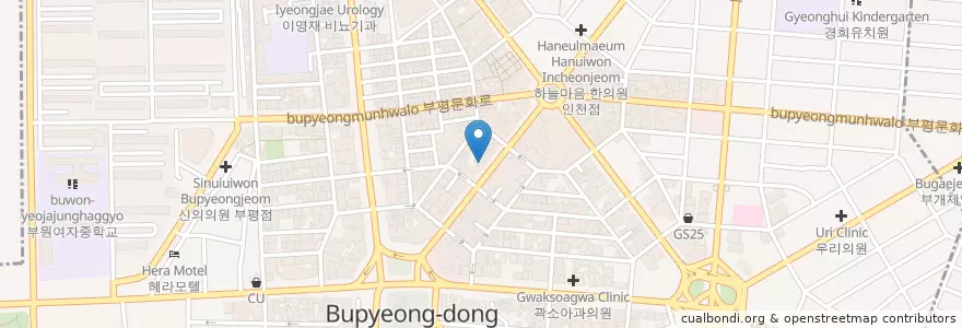 Mapa de ubicacion de EDIYA COFFEE (이디야커피) en Südkorea, Incheon, Bupyeong-Gu, Bupyeong-Dong.