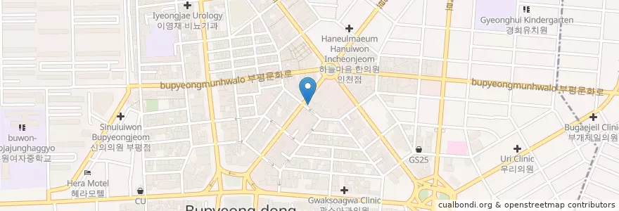 Mapa de ubicacion de 투썸플레이스 (A Twosome Place) en Güney Kore, 인천, 부평구, 부평동.