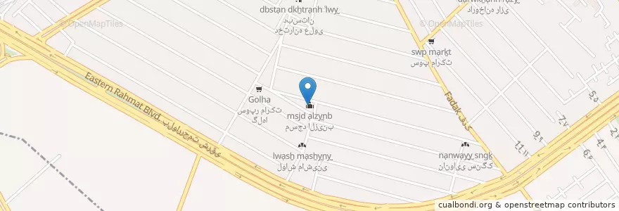 Mapa de ubicacion de مسجد الزینب en إیران, محافظة فارس, مقاطعة شيراز, بخش مرکزی, شيراز.