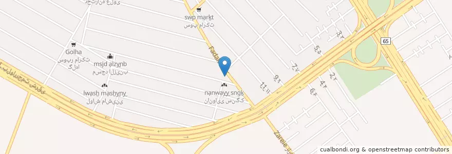 Mapa de ubicacion de فست فود ماه en Iran, استان فارس, شهرستان شیراز, بخش مرکزی, Shiraz.