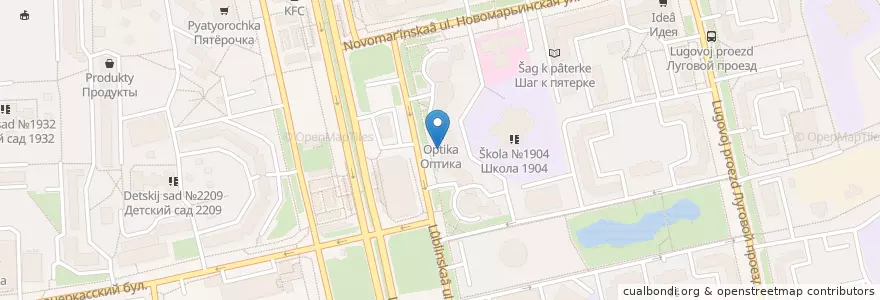 Mapa de ubicacion de Траст en Russie, District Fédéral Central, Moscou, Юго-Восточный Административный Округ, Район Марьино.