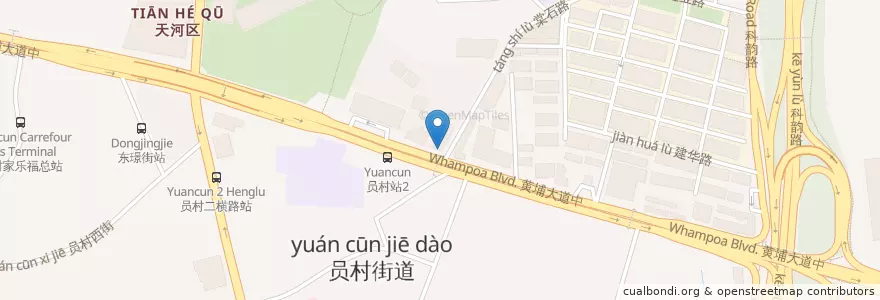 Mapa de ubicacion de 麦当劳 en 中国, 広東省, 広州市, 天河区, 天园街道.