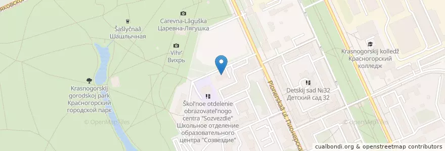 Mapa de ubicacion de Бактериологическая лаборатория en Russia, Central Federal District, Moscow Oblast, Krasnogorsky District.