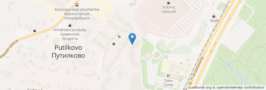 Mapa de ubicacion de Путилковская амбулатория en روسيا, Центральный Федеральный Округ, محافظة موسكو, Городской Округ Красногорск.