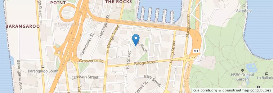 Mapa de ubicacion de Bulletin Place en Australien, Neusüdwales, Council Of The City Of Sydney, Sydney.