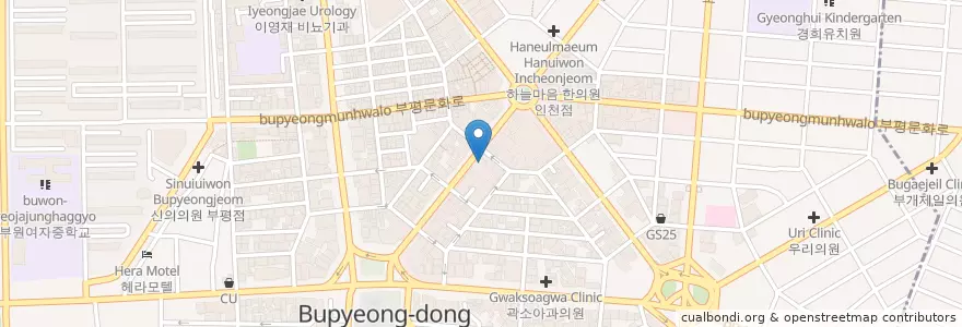 Mapa de ubicacion de KFC en 대한민국, 인천, 부평구, 부평동.