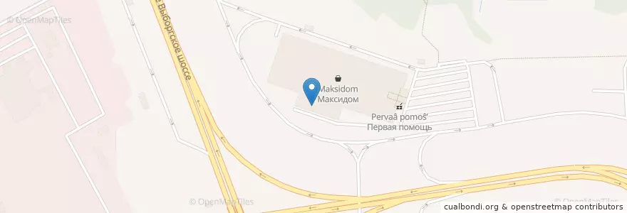Mapa de ubicacion de Первая помощь en Russia, Northwestern Federal District, Leningrad Oblast, Saint Petersburg, Vyborgsky District, Pargolovo.