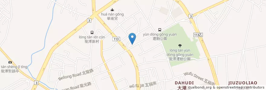 Mapa de ubicacion de 達美樂披薩 en 타이완, 타오위안 시, 룽탄 구.