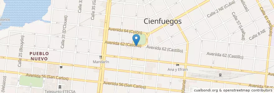 Mapa de ubicacion de Restaurante Cafetería Sabor Cubano en Cuba, Cienfuegos, Cienfuegos, Ciudad De Cienfuegos.