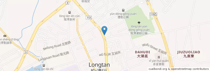 Mapa de ubicacion de 爭鮮迴轉壽司 en 타이완, 타오위안 시, 룽탄 구.