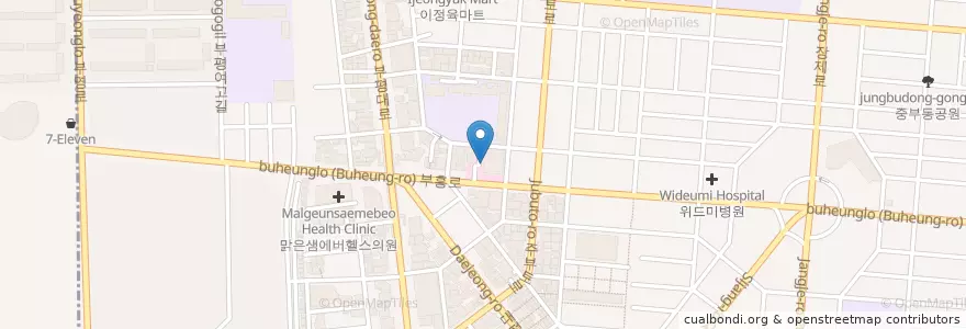 Mapa de ubicacion de 부평구보건소 en 대한민국, 인천, 부평구, 부평동.