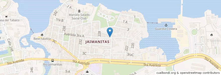 Mapa de ubicacion de Las 4 Esquinas en Cuba, Havana.