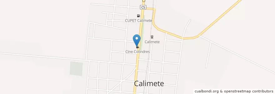 Mapa de ubicacion de Cine Colindres en Kuba, Matanzas, Calimete.