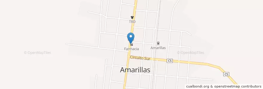 Mapa de ubicacion de Farmacia en Kuba, Matanzas, Calimete.