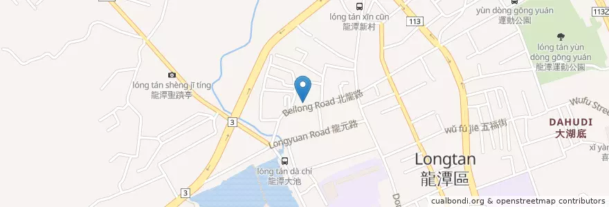 Mapa de ubicacion de 臺灣土地銀行 en 타이완, 타오위안 시, 룽탄 구.
