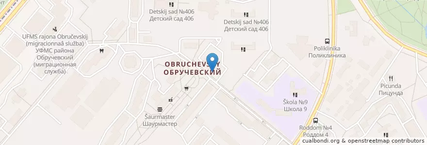 Mapa de ubicacion de Зубной лекарь en Rusia, Distrito Federal Central, Москва, Юго-Западный Административный Округ, Обручевский Район.