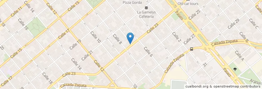 Mapa de ubicacion de Café Montero en キューバ, La Habana, Plaza De La Revolución.